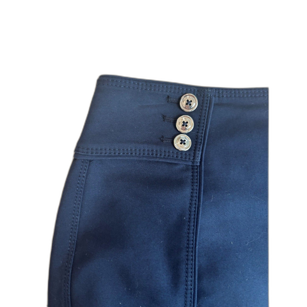 WHBM Navy Perfect Form Pencil Skirt Size 4 Button Waist